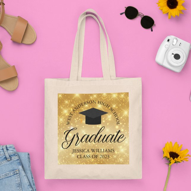 Bolsa Tote Graduação Personalizada Chic 2023 do Formando Spar (Criador carregado)
