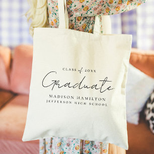 Bolsa Tote Graduação Personalizada de Script Manuscrito Moder