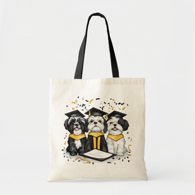 Bolsa Tote Graduação Shih Tzu Dogs (Frente)