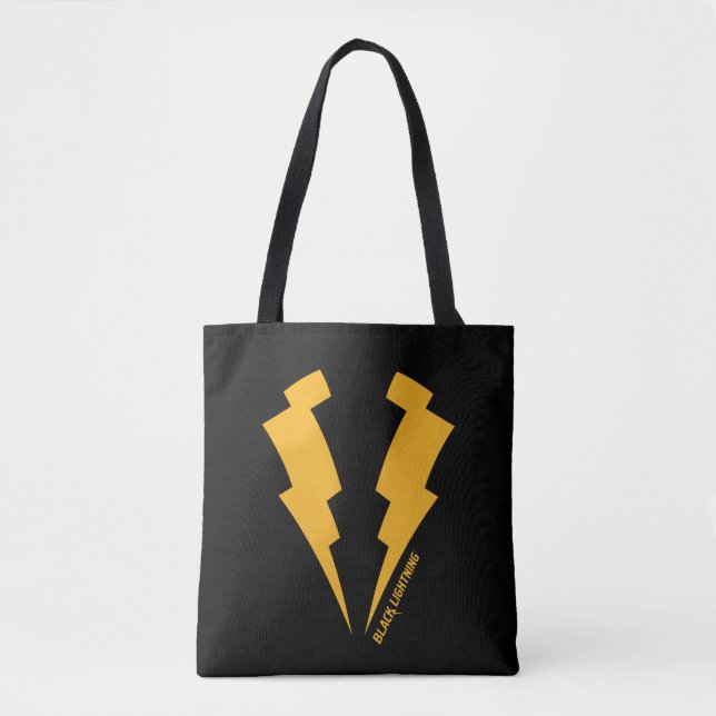 Bolsa Tote Gráfico Black Lightning Bolts (Frente)