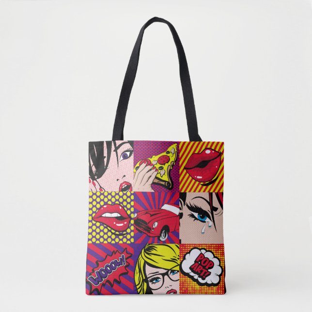 Bolsa Tote Gráfico da placa de pop (Frente)