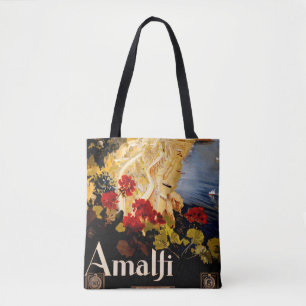 Bolsa Tote Gráfico de Arte do Poster de viagens Amalfi Itália