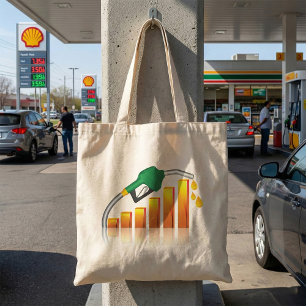 Bolsa Tote Gráfico de Barras da Inflação Devido ao Aumento do