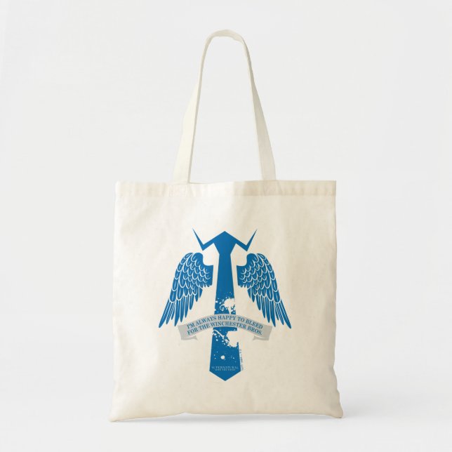 Bolsa Tote Gráfico de Citação de Castiel Sobrenatural (Frente)