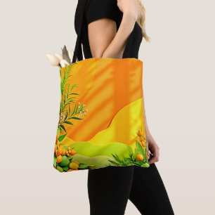 Bolsa Tote Gráfico de Citros e Folhas
