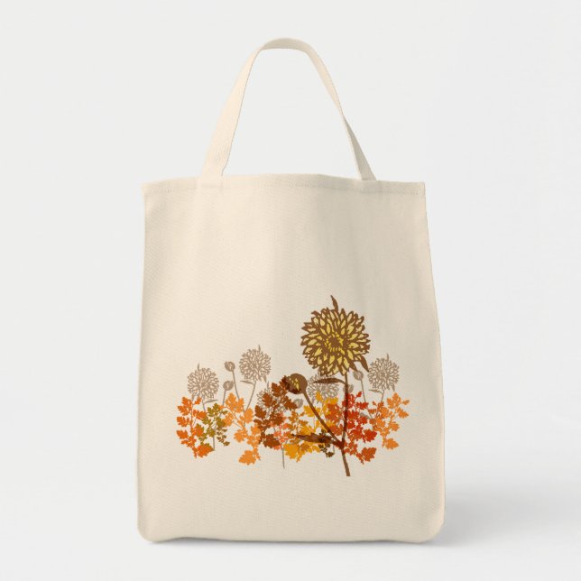Bolsa Tote Gráfico de crisântemos (Frente)
