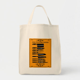 Bolsa Tote Gráfico de Faca de Filetagem de Peixes da Cozinha