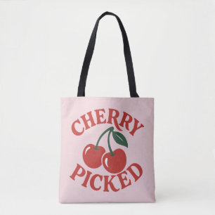 Bolsa Tote Gráfico de Frutas Retro Elegantes Escolhidas a Ded