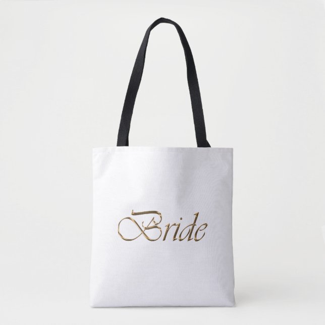 Bolsa Tote Gráfico de ouro branco brilhante chic elegante (Frente)