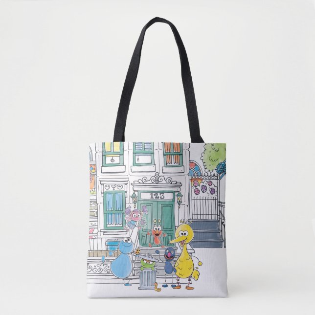 Bolsa Tote Gráfico de Sesame Pals Doodley (Frente)