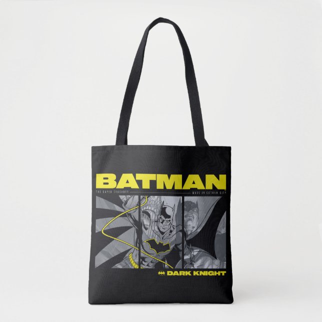 Bolsa Tote Gráfico de tripla quadrícula Batman Comic (Frente)