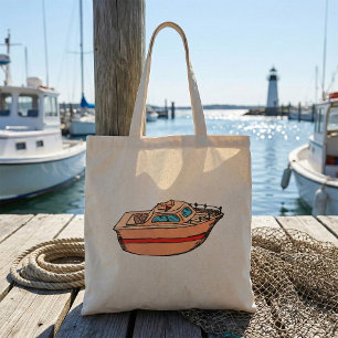 Bolsa Tote Gráfico de velocistas Design de barco náutico