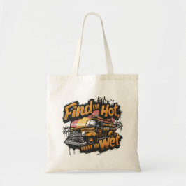Bolsa Tote Gráfico do Caminhão de Bombeiros Vintage no Pôr do