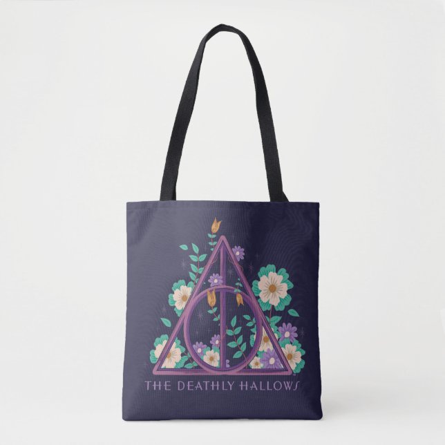 Bolsa Tote Gráfico Floral Deathly Hallow (Frente)