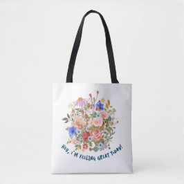 Bolsa Tote Gráfico Floral & Slogan