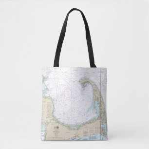 Bolsa Tote Gráfico náutico da Baía de Cabo Cod 13246