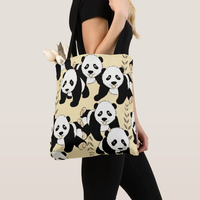 Bolsa Tote Gráfico Panda Bears (Close Up)