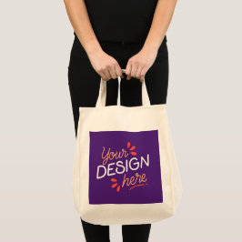 Bolsa Tote Gráfico roxo quadrado com laranja divertido