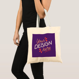 Bolsa Tote Gráfico roxo quadrado com laranja divertido