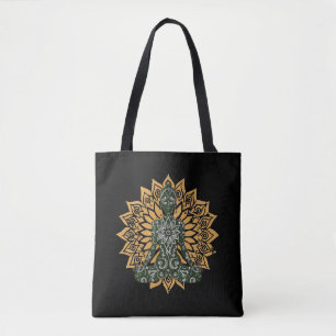 Bolsa Tote Gráfico Zen da Pose de Lótus de Yoga