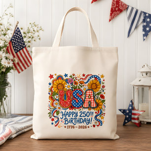 Bolsa Tote Gráficos de Girassol do 250º Aniversário dos EUA