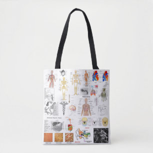 Bolsa Tote Gráficos Médicos do Cheio de Anatomia Humana