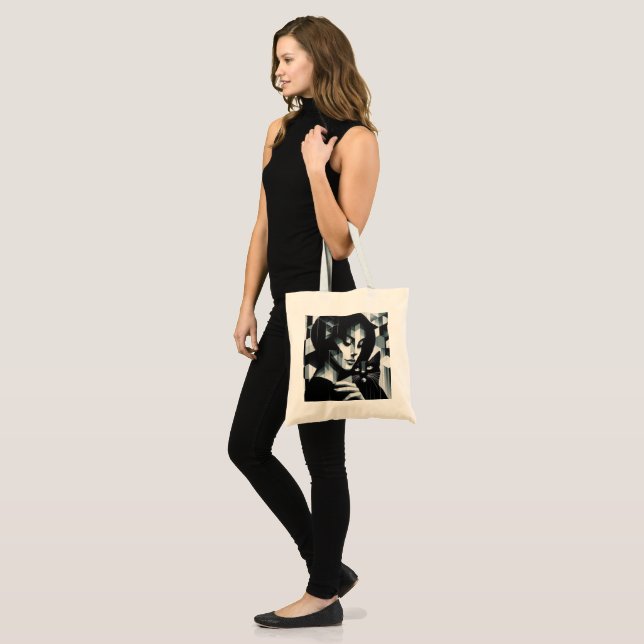 Bolsa Tote Grafite Cat Lady (Frente (modelo))
