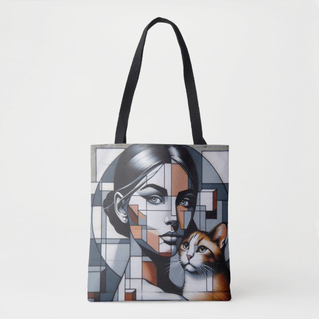 Bolsa Tote Grafite Cat Lady (Frente)