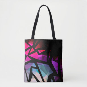 Bolsa Tote grafite poligonal moderno abstrato