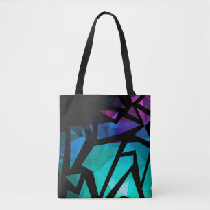 Bolsa Tote grafite poligonal moderno abstrato