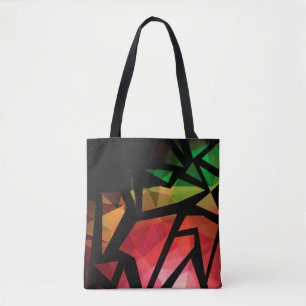 Bolsa Tote grafite polígono moderno abstrato escuro geométric