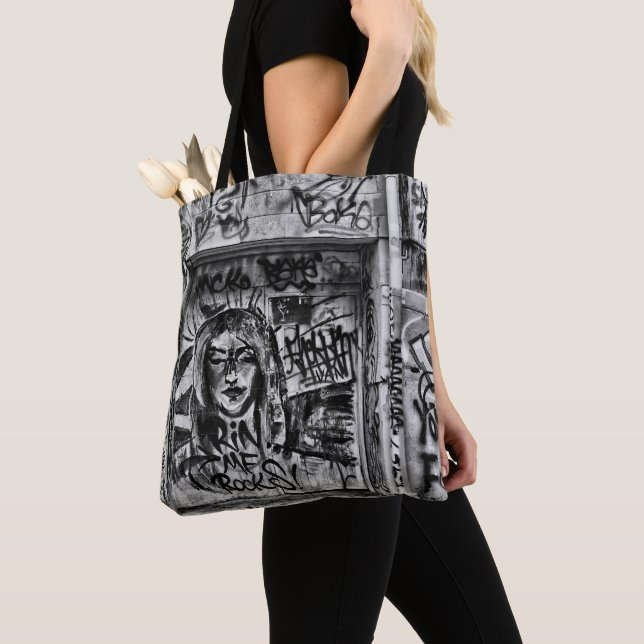 Bolsa Tote Grafite Urban Street Black E White Grunge (Close Up)