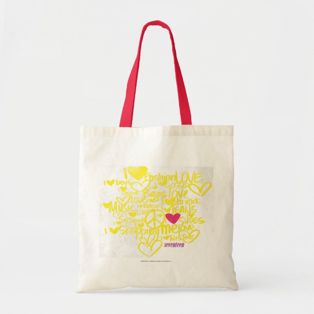 Bolsa Tote Grafites magentas/amarelo (Frente)