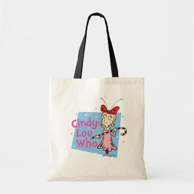 Bolsa Tote Gralha | Cindy-Lou Who - Candy Cane (Frente)