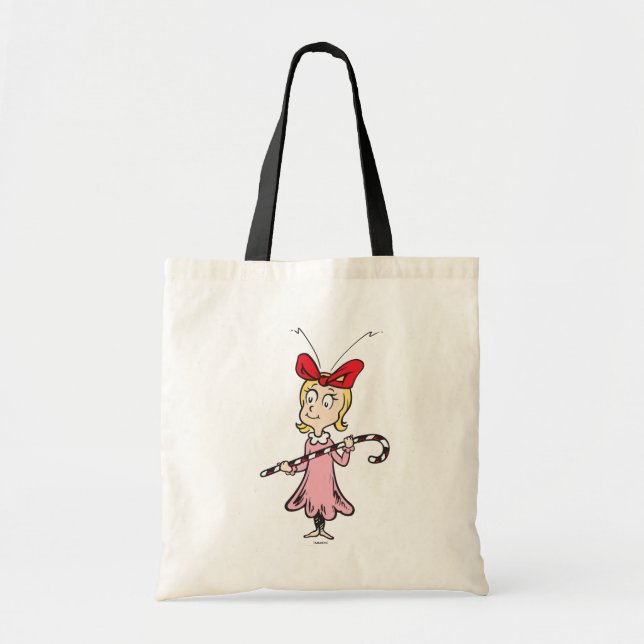 Bolsa Tote Gralha | Cindy-Lou Who - Holding Candy Cane (Frente)