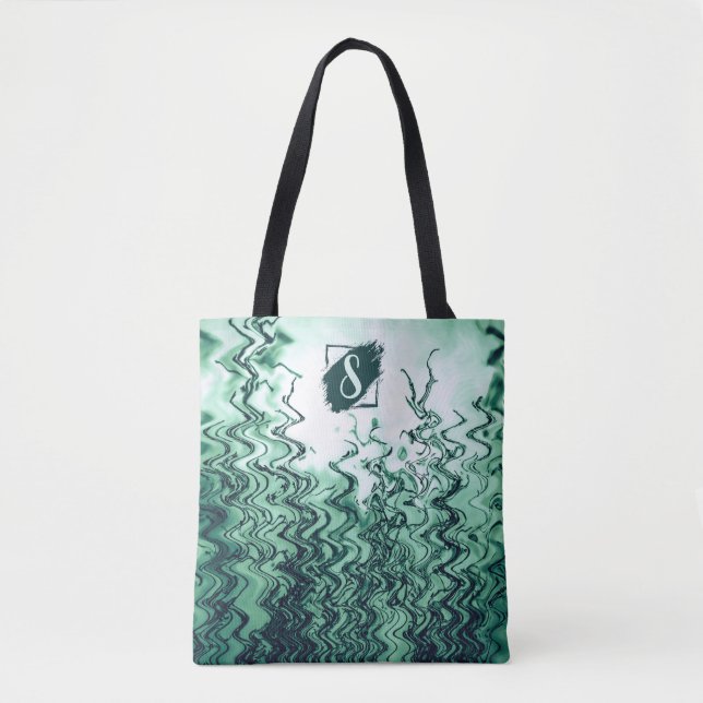 Bolsa Tote Grama de Abstrato Verde Personalizado (Frente)