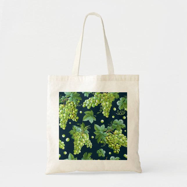 Bolsa Tote Grama Verde: Padrão Escuro de Aquarela (Frente)