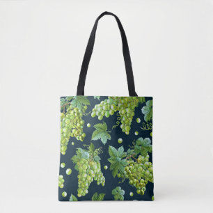 Bolsa Tote Grama Verde: Padrão Escuro de Aquarela
