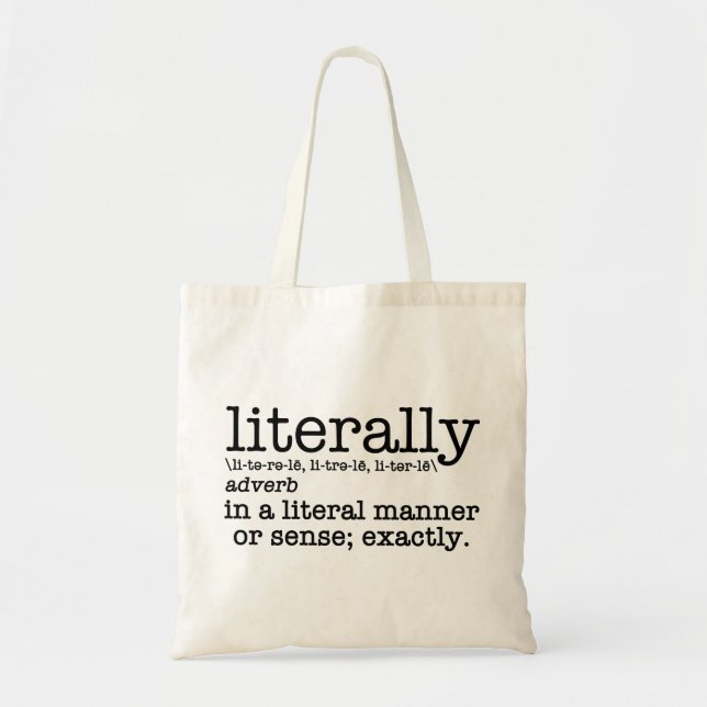 Bolsa Tote Gramática em Inglês de Definição Literária (Frente)