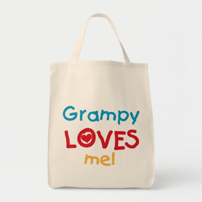 Bolsa Tote Grampy me ama T-shirts e presentes (Frente)