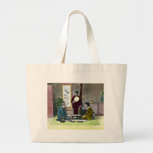 Bolsa Tote Grande 麻雀 tradicional de Mahjong do japonês do vinta