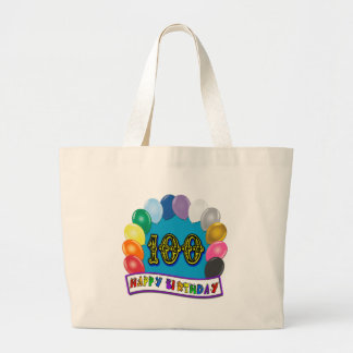 Bolsa Tote Grande 100th Presentes de aniversário com design Assorted