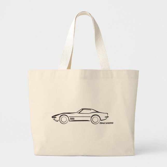 Bolsa Tote Grande 1968 Corvette Hardtop BLK (Frente)