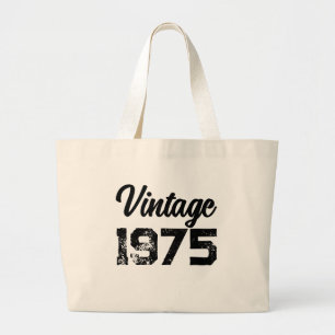 Bolsa Tote Grande 1975 Vintage 50º Aniversário do Ano Personalizado 