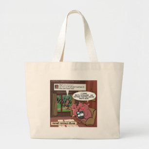Bolsa Tote Grande 3 Porquinhos Inteligentes nas Mídias Sociais