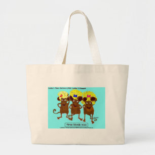 Bolsa Tote Grande 3 Ratos Loiras Camisetas Engraçadas Canecas Cartõe