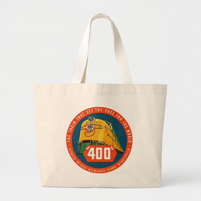 Bolsa Tote Grande 400 ~ "O Comboio Que Põe O Ritmo" (Frente)