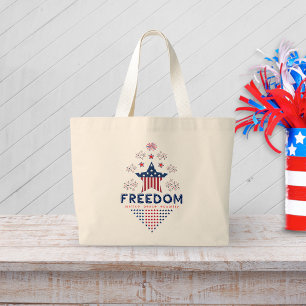 Bolsa Tote Grande 4 de julho Freedom Stars Personalised Family Name