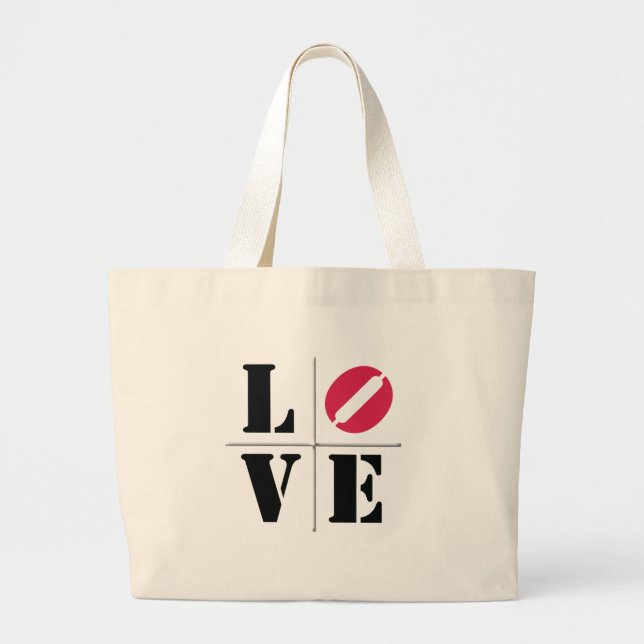 Bolsa Tote Grande 4 Letra Word Love (Frente)
