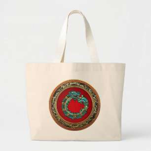 Bolsa Tote Grande [600] Deus Serpente Quetzalcoatl [Jade]